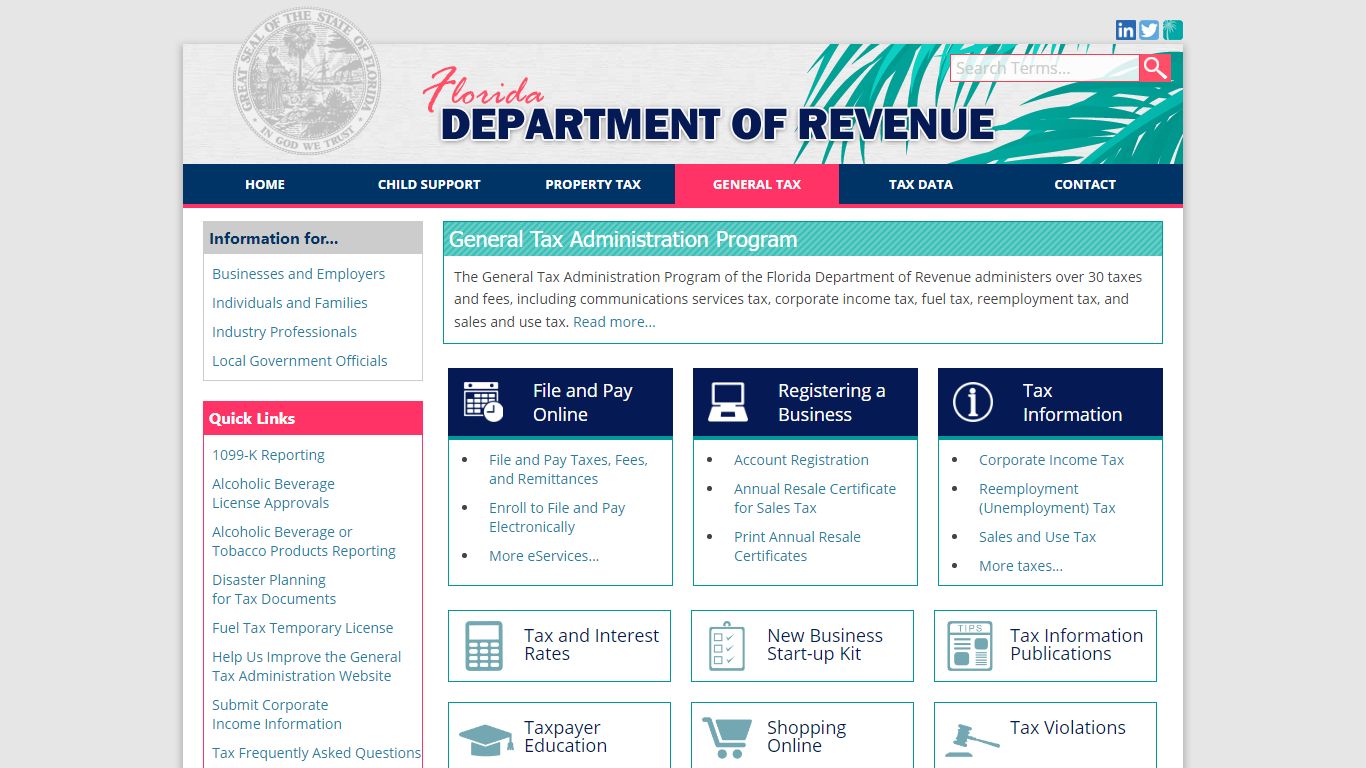 Florida Dept. of Revenue - General Tax Administration